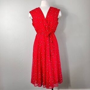 Roz & Ali Red Star print Midi Dress